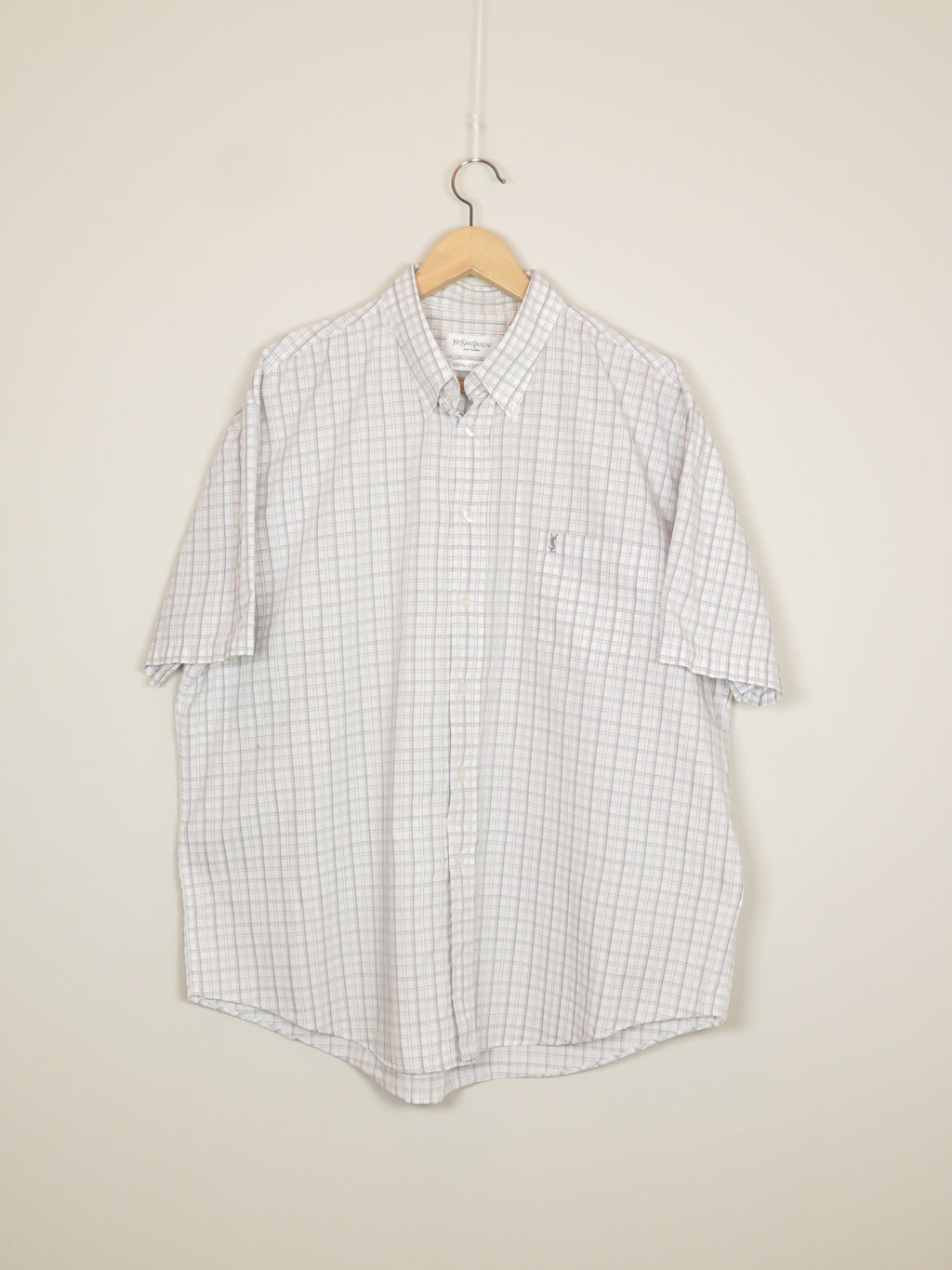 YSL Rutete Kortermet Skjorte - XL