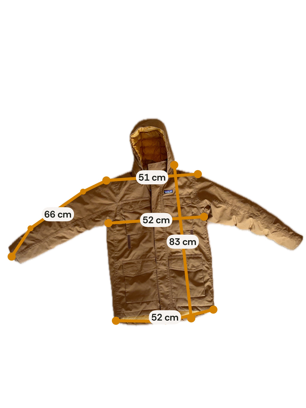 Patagonia Beige Parkas Jakke - M